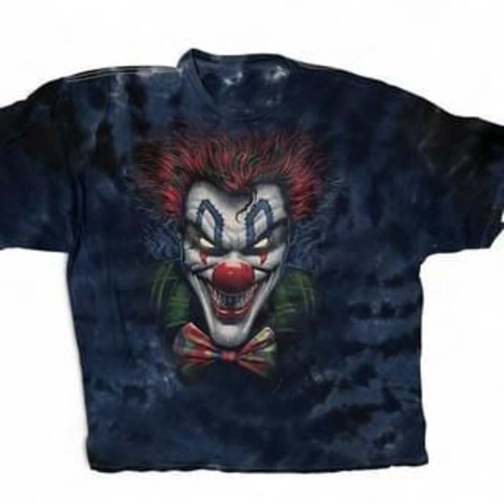 Horror Clown Tie-Dye Graphic T-Shirt - Spooky Streetwear Halloween Tee